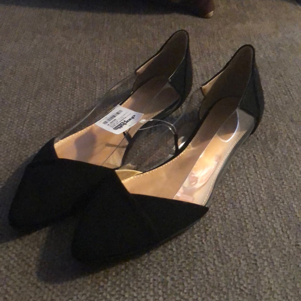 Women’s black and clear flats